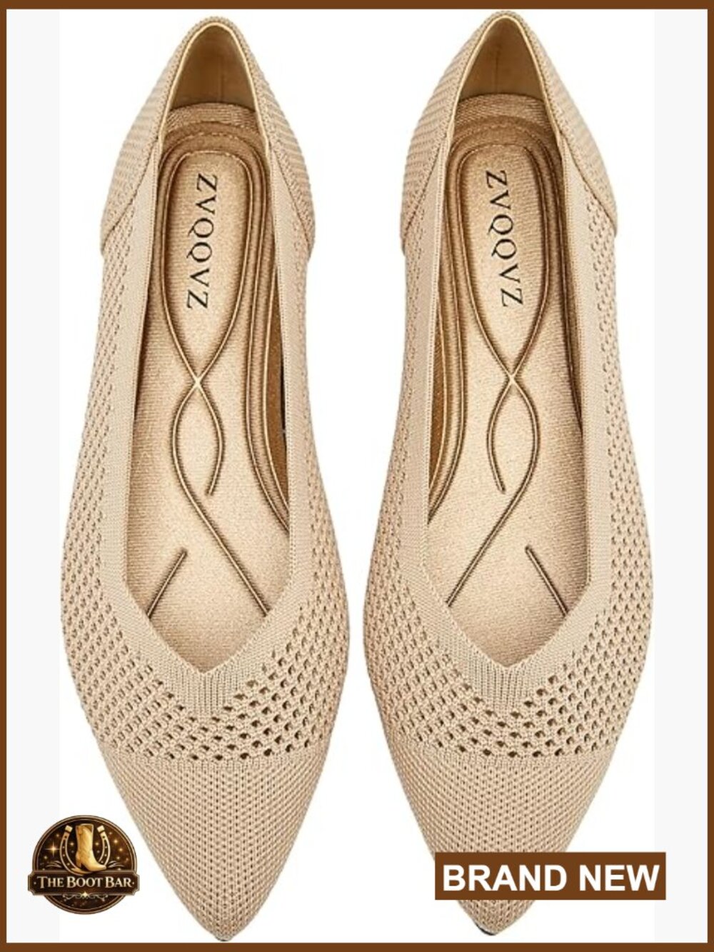 Pointed Toe Knit Mesh Ballet Flats Slip On Comfortable Washable Women's Shoes
